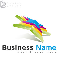 logo business, étoile 3d