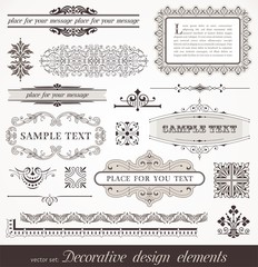 Decorative design elements, page & book decors