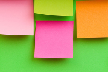 Reminder notes on the bright colorful paper