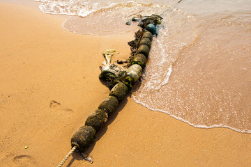 Seaside island and sand on the shore