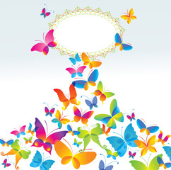 Colorful background with butterfly.