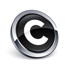 ic&ocirc;ne bouton internet copyright