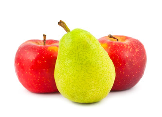 Red apples and green pear