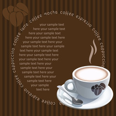 Vintage card with coffee mug