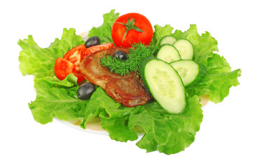 piece grilled meat beef steak