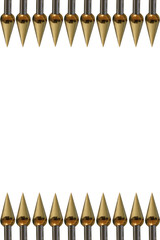 Golden arrow border on white background