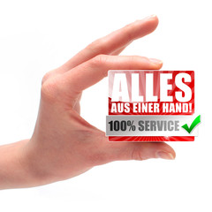 Alles aus einer Hand! 100% Service! Button, Icon