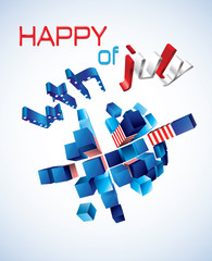 Happy 4th of July greeting card