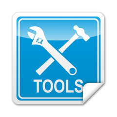 Pegatina cuadrada TOOLS con reborde