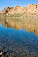 Naklejka premium landscape river and mountain