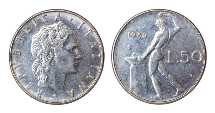 retro coin of italy