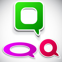 Colorful paper bubble for speech