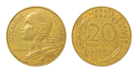 retro coin of franc