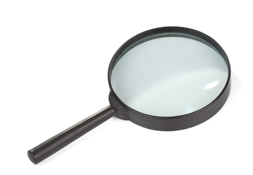 isolated magnifying glass isolated on white
