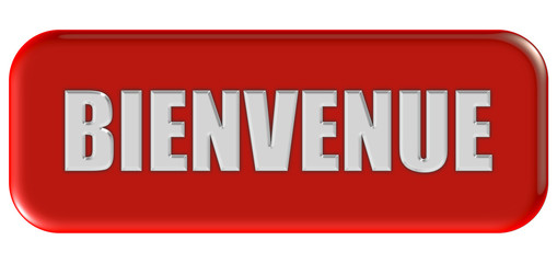 Button rot Ecken rund BIENVENUE © Daniel Ernst