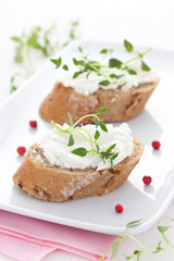 Baguette mit Ziegenkäse