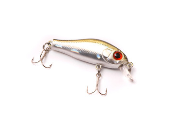 Wobbler for fishing on white background