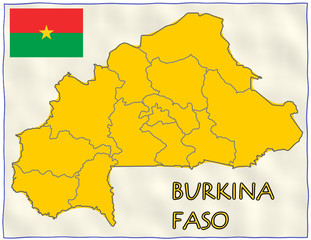 Burkina Faso political division national emblem flag map