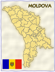 Moldova political division national emblem flag map