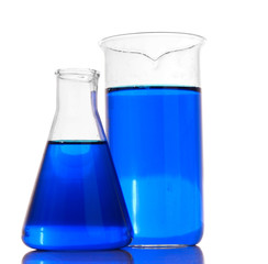 Test-tubes isolated on white. Laboratory glassware