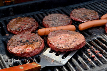 Flipping a Hamburger on the Grill