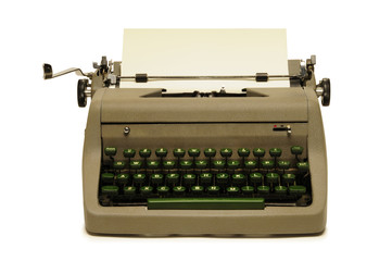 Vintage 1950s typewriter on white