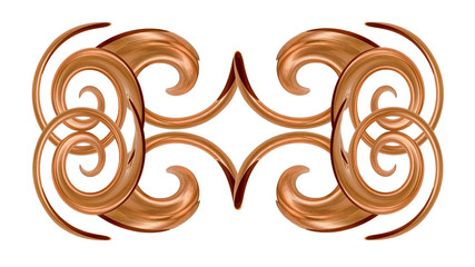 copper ornamental design on a white background