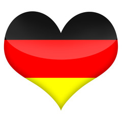 Flag of Germany styled heart isolated on white