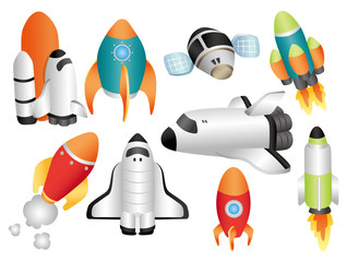 cartoon spaceship icon - 32410899