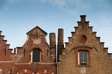 Façade de maisons à Bruges