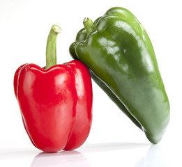 poivron vert et rouge