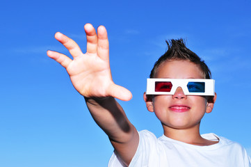 Boy in 3D glasses