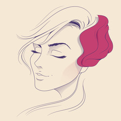 Blonde beauty. Abstract woman face