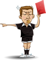 Soccer Referee Holds Red Card - 32415095