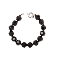 black beads on white