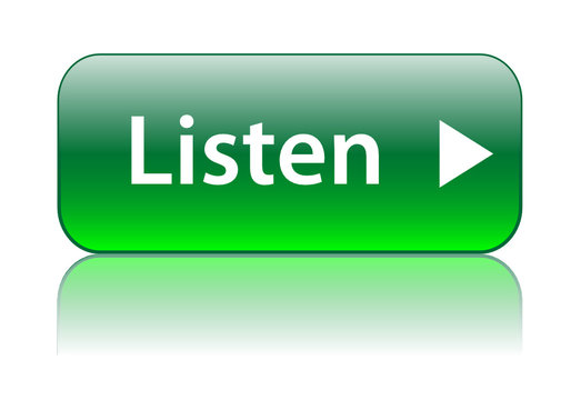 "LISTEN" Web Button (play music live media player icon audio)