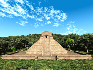 mayan temple in the woods