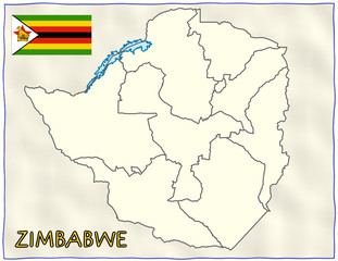 Zimbabwe political division national emblem flag map