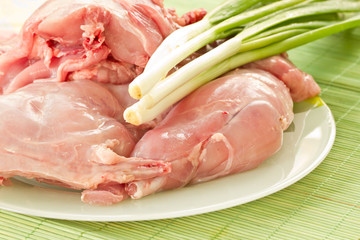 raw rabbit meat