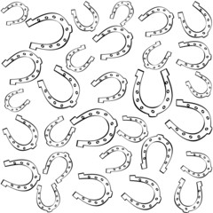 Horseshoes seamless background.