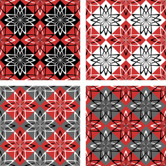 Seamless patterns set with checkered design.