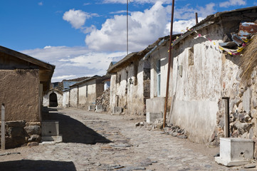 Fototapeta na wymiar Wioska parinacota, miasto w chilijskiej Altiplano
