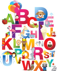 Fototapety  ilustracja alfabetu dla dzieci