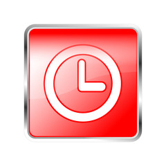 Button Uhr rot