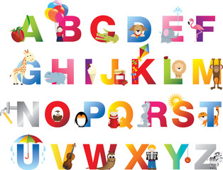 Fototapeta premium Kompletny alfabet dla dzieci