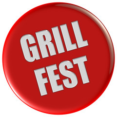 Button rot rund GRILL FEST