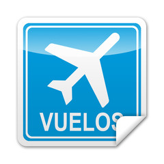 Fototapeta premium Pegatina cuadrada VUELOS con reborde