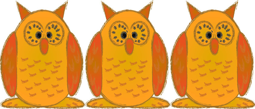 Tre gufi - Three owls