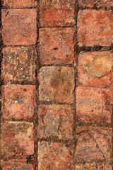 bricks clay soil pavement arrangement traditional Spain