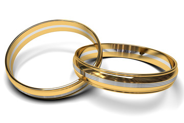 anillos de oro bicolor.